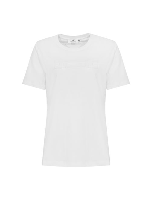 T-shirt in jersey di cotone con logo Elisabetta Franchi | MA68P61E2270